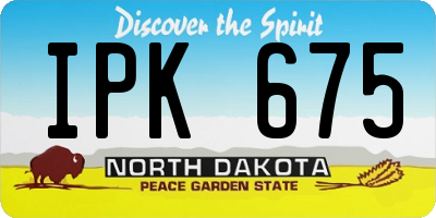 ND license plate IPK675