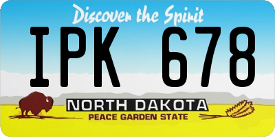 ND license plate IPK678