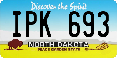 ND license plate IPK693
