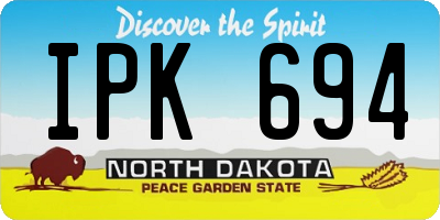 ND license plate IPK694