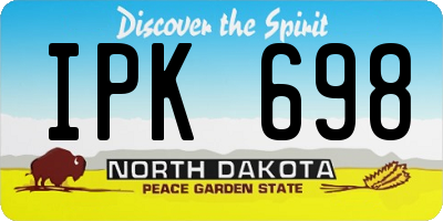 ND license plate IPK698