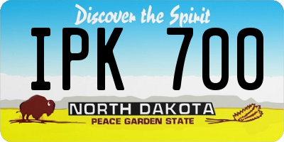 ND license plate IPK700