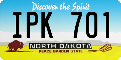 ND license plate IPK701