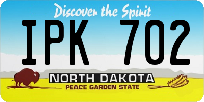 ND license plate IPK702