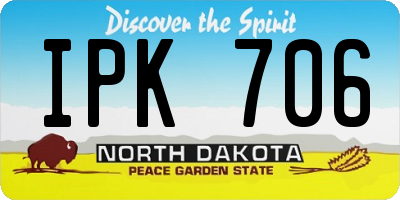 ND license plate IPK706