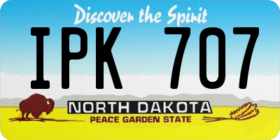 ND license plate IPK707
