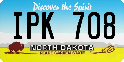 ND license plate IPK708