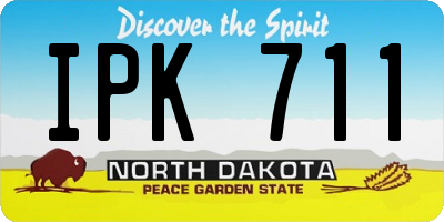 ND license plate IPK711