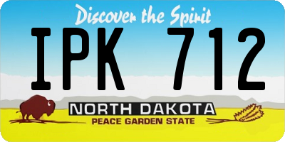ND license plate IPK712