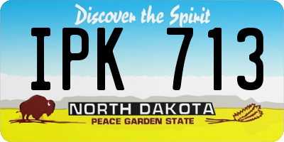 ND license plate IPK713