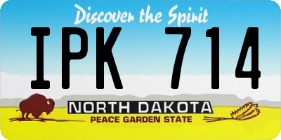 ND license plate IPK714