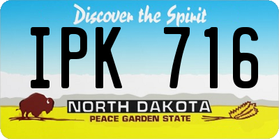 ND license plate IPK716