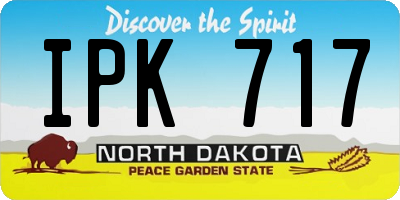 ND license plate IPK717