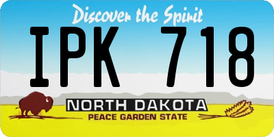 ND license plate IPK718