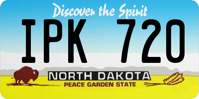 ND license plate IPK720