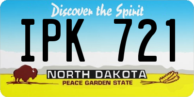 ND license plate IPK721