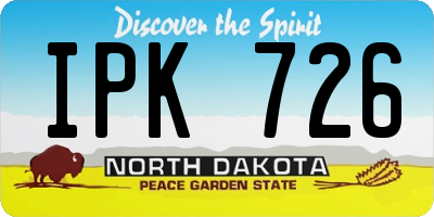 ND license plate IPK726