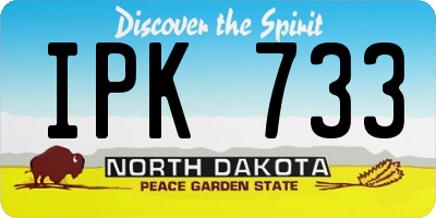 ND license plate IPK733