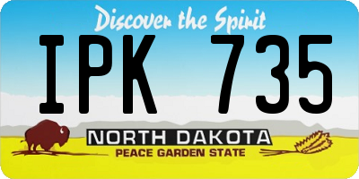 ND license plate IPK735