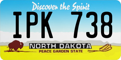 ND license plate IPK738