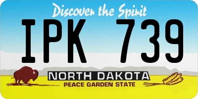 ND license plate IPK739