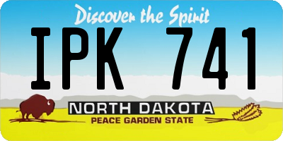 ND license plate IPK741