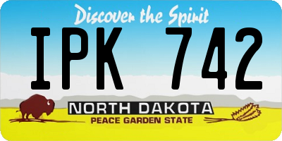 ND license plate IPK742