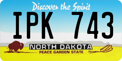 ND license plate IPK743