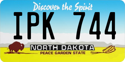 ND license plate IPK744