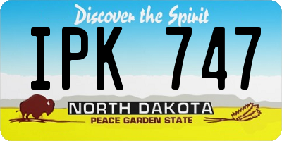 ND license plate IPK747