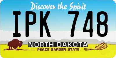 ND license plate IPK748