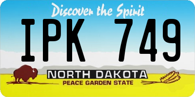 ND license plate IPK749