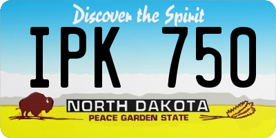 ND license plate IPK750