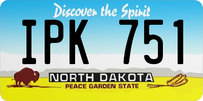 ND license plate IPK751