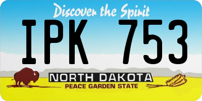 ND license plate IPK753