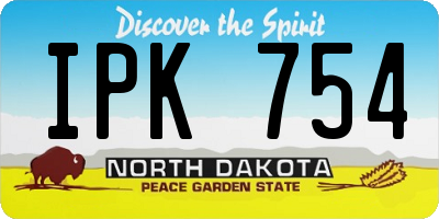 ND license plate IPK754