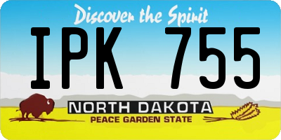 ND license plate IPK755