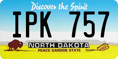 ND license plate IPK757