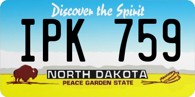 ND license plate IPK759