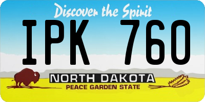 ND license plate IPK760