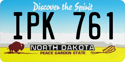 ND license plate IPK761