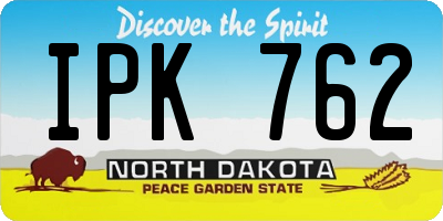 ND license plate IPK762