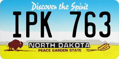 ND license plate IPK763