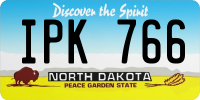 ND license plate IPK766