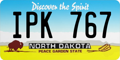 ND license plate IPK767