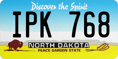 ND license plate IPK768