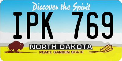 ND license plate IPK769