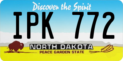 ND license plate IPK772