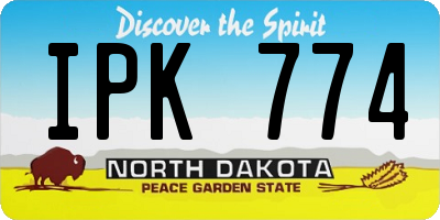 ND license plate IPK774