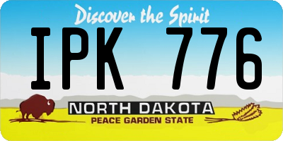ND license plate IPK776